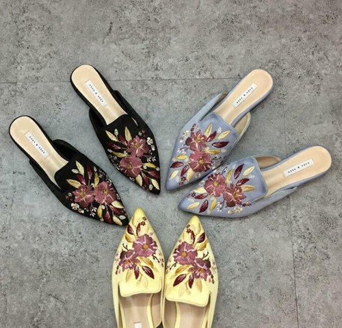 embroidered mules shoes